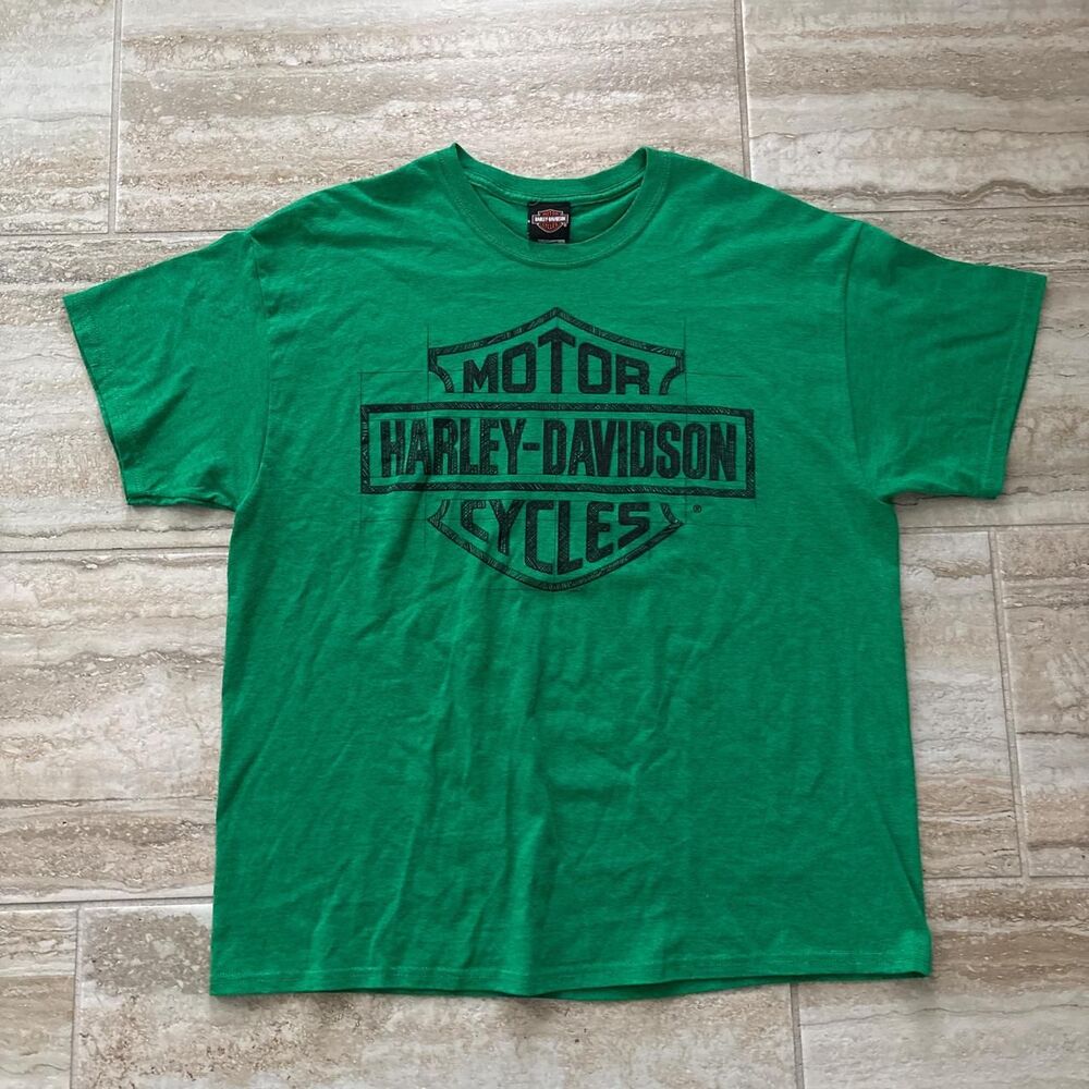 Harley-davidson Men's Green T-shirt